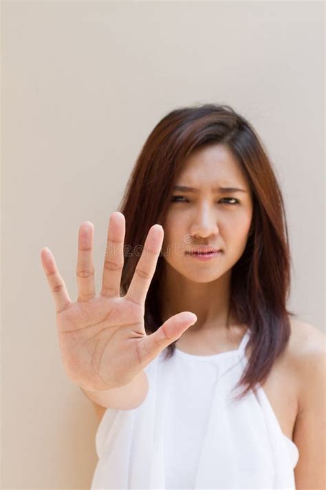 Stop Reject Refuse Forbid Negative Hand Sign Stock Image Image Of