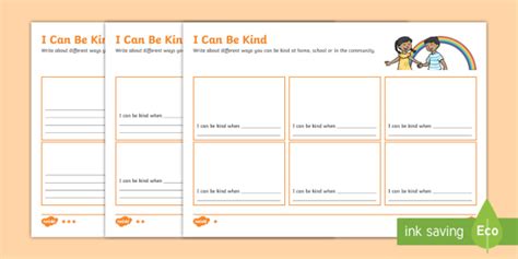 I Can Be Kind Differentiated Worksheets Teacher Made