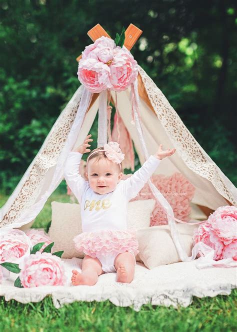 The solid navy diaper cover and suspenders paired with blue plaid bowtie is a classic that fits many 1st. Pink and Gold Photography Tent || First Birthday Shoot ...