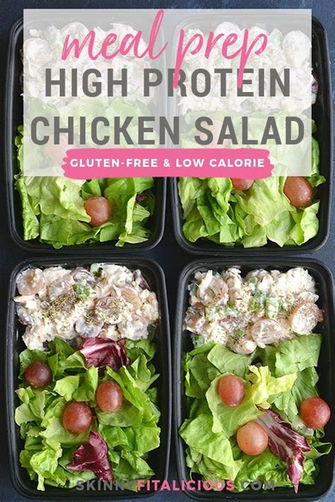 Im all about some low cal/high volume recipes. Meal Prep High Protein Chicken Salad! Made with Greek ...