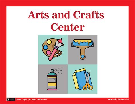 Arts And Crafts Center Sign Free Printable Papercraft Templates