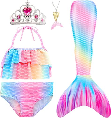 Buy Pcs Girls Swimsuit Mermaid Tails For Swimming Princess Bikini