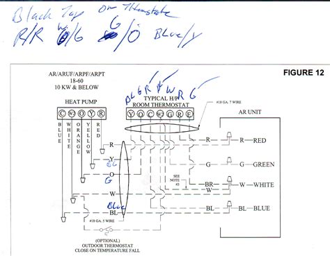 As shown in the diagram, you will need to power up the thermostat and it will then turn on the strip heat which becomes the primary source of heating. Goodman 3 Ton Heat Pump Wiring Diagram Going To Thermostat