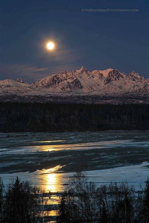 Denali Range Alaska Sunrises Nature Moonlight Photography Beautiful