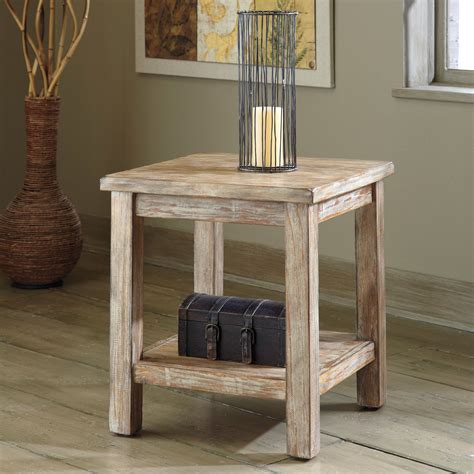 Signature Design By Ashley Rustic Accents Bisque Chair Side End Table