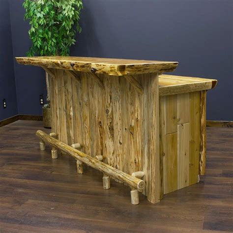 Cedar Log Bar Made From Real Wood Rustic Bar Rustic Furniture