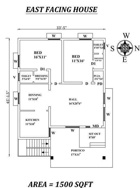 X Amazing Bhk East Facing House Plan As Per Vastu Shastra Autocad Dwg And Pdf File