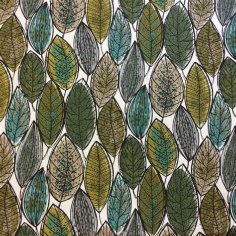 Green Leaf Fabric Scandinavian Cotton Fabric Etsy