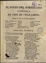 El perro del hortelano / comedia de Lope de Vega Carpio | Biblioteca ...