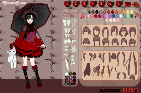 アニメキャラクターの着せ替えゲーム Anime Gothic Girl Dress Up Game フラマニ