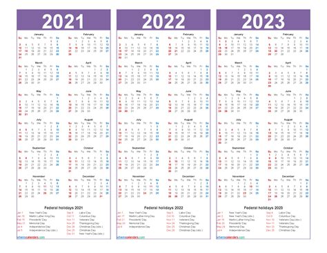 Free Printable 2021 And 2022 And 2023 Calendar Word Pdf