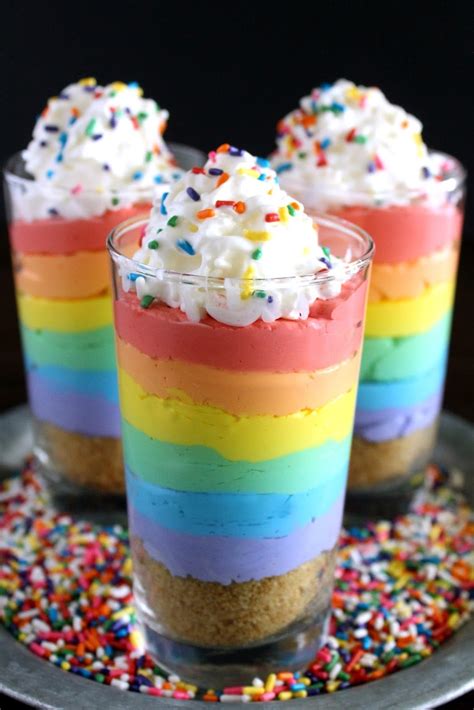 Love And Confections Rainbow No Bake Cheesecake Parfaits