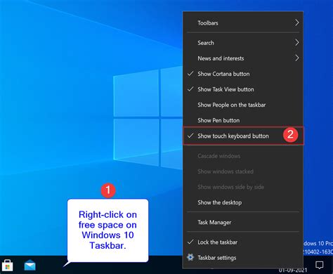 How To Add Or Remove Touch Keyboard Icon In Windows 10 Taskbar Gear