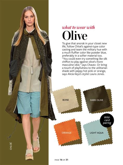Instyle What To Wear With Olive Instyle Color Crash Course Color