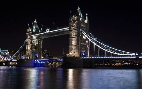 Download Wallpapers Tower Bridge Nightscapes Thames River English