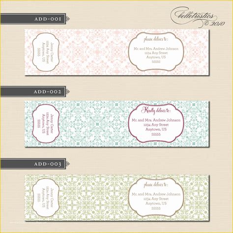 After selecting an address template, select a design from some provided ones. Free Address Label Design Templates Of Weddings4less Free Wedding Printables ...