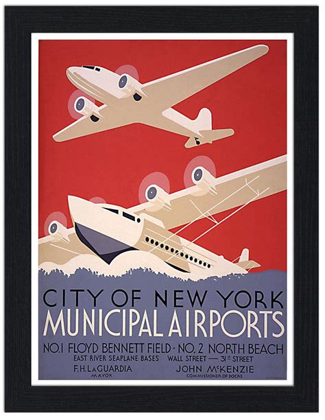 New York Municipal Airports Air Travel Poster Art Print £799