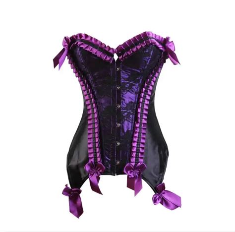 Plus Size S 4xl5xl6xl Sexy Satin Embroidery Lace Corset And Bustiers