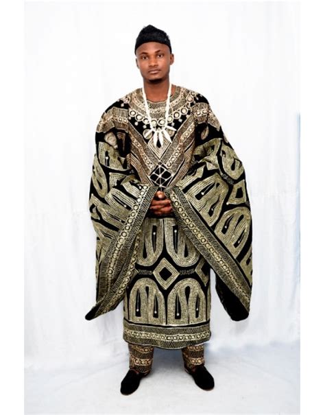 Bamileke Royal Wear Toghu Regalia Men Outfit Cameroon Clothing