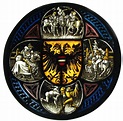 Quatrefoil Roundel with Arms and Secular Scenes | German | The ...