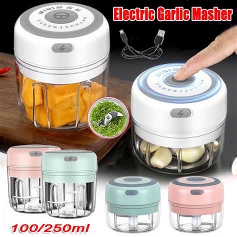 100250ml Mini Usb Wireless Electric Garlic Masher Press Mincer