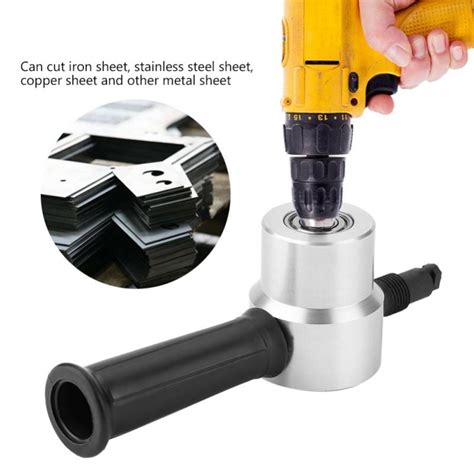 Metal Sheet Cutter Double Head Electric Power Drill Attachment Portable