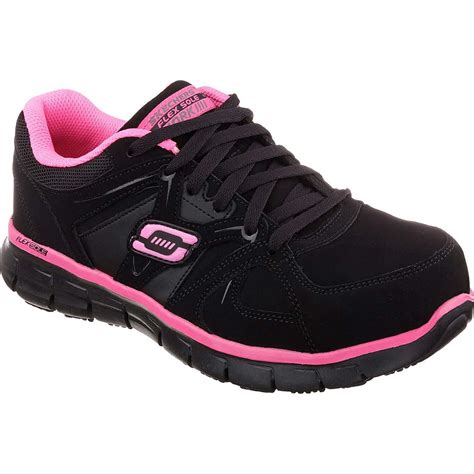 Skechers Synergy Sandlot Womens Alloy Toe Work Athletic Shoe 76553bkpk