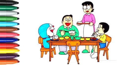 Download gratis gambar mewarnai kartun doraemon,cek koleksi terbaik kami dan download gratis. Menggambar dan Mewarnai Doraemon | Keluarga Nobita makan malam | kartun - YouTube