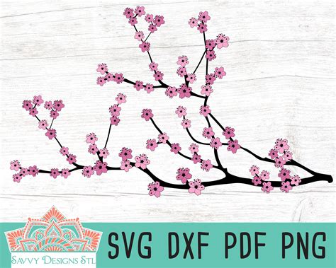 Cherry Blossom svg Cherry Blossom Tree Floral Heart Cut File for
