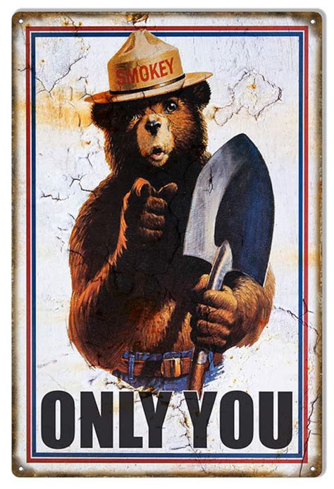 Only You Smokey The Bear Sign 12 X 18 Etsy
