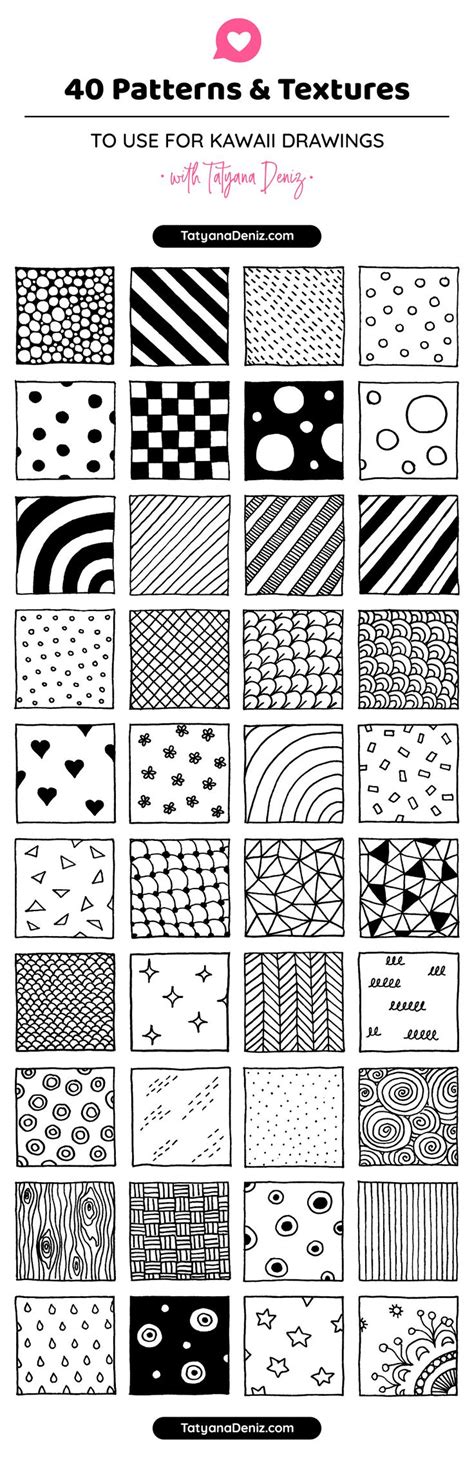 How To Draw 40 Different Patterns And Textures Easy Doodle Art Art