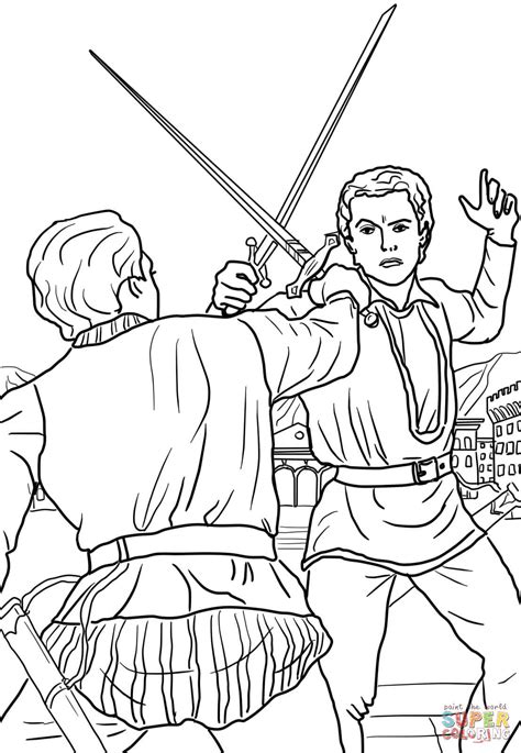 Romeo And Juliet Duel Scene Coloring Page Free Printable Coloring Pages