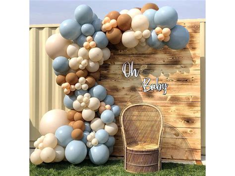 Pieces Brown Coffee Blue Balloon Garland Arch Kit Brown Etsy