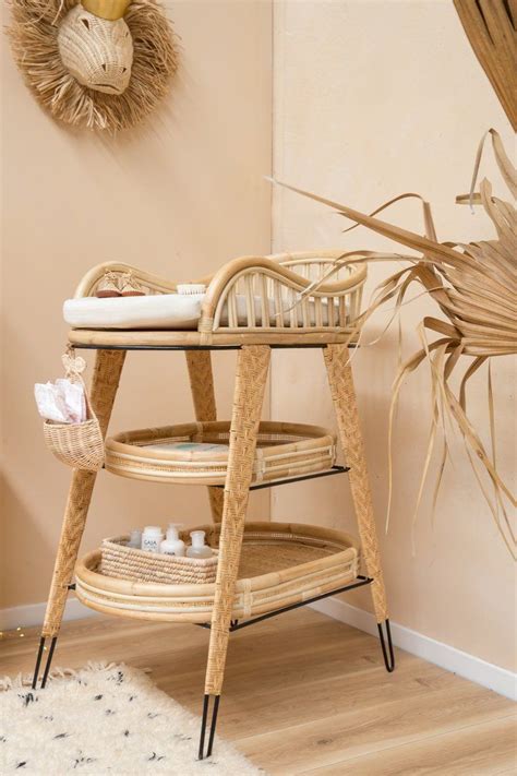 Seagrass ottomans, round tray for kitchen counter, round tray for table centerpieces. Pre-order Iron | Weave Change Table in 2020 | Rattan ...