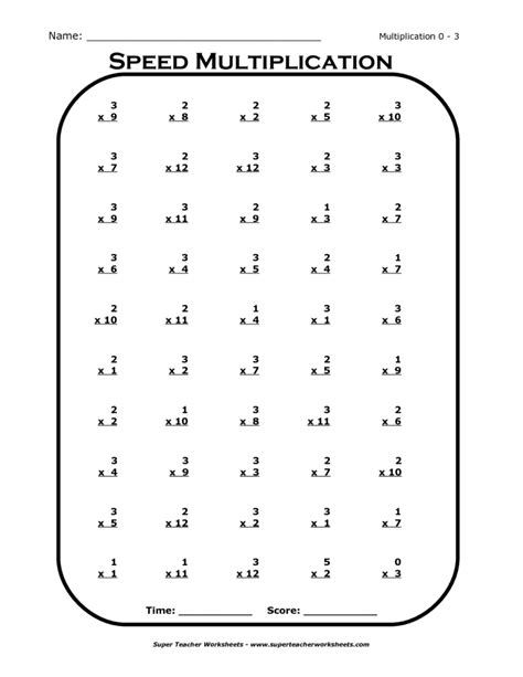 Multiplication Chart Printable Super Teacher