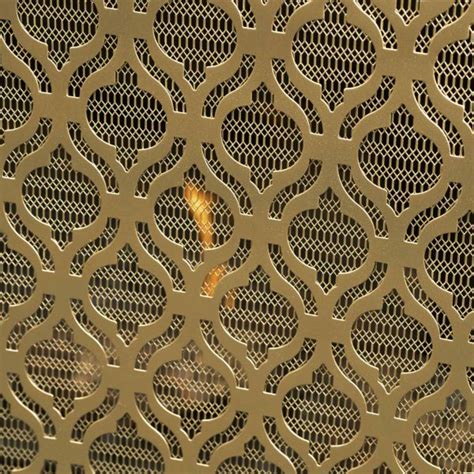 39 5 Gold Contemporary Single Paneled Fireplace Screen