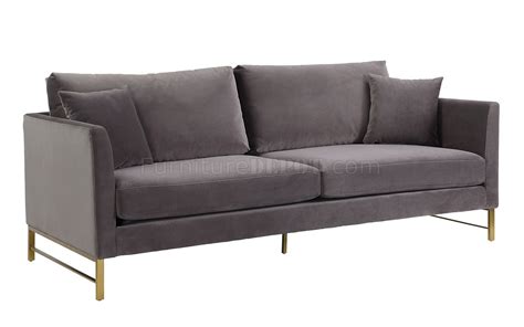 Massi Sofa Tov S6166 In Grey Velvet Fabric By Tov Furniture