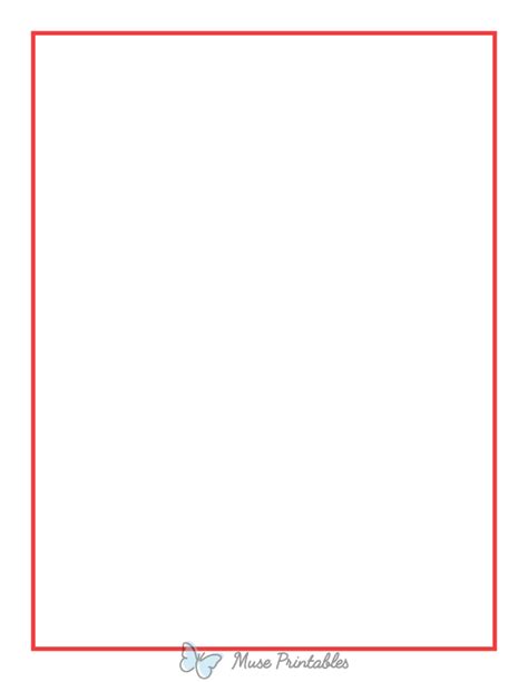Printable Red Thin Line Page Border
