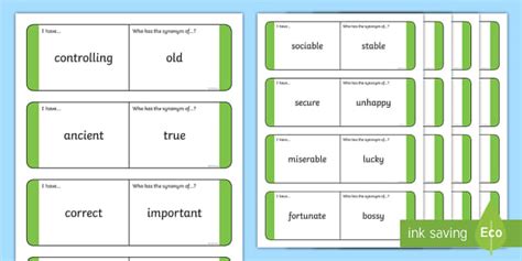 Synonyms Loop Cards Teacher Made Twinkl