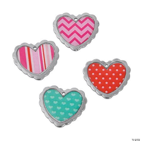 Valentine Print Heart Charms Discontinued
