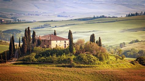 Tuscany Italy Nature Landscape House Wallpapers Hd Desktop And