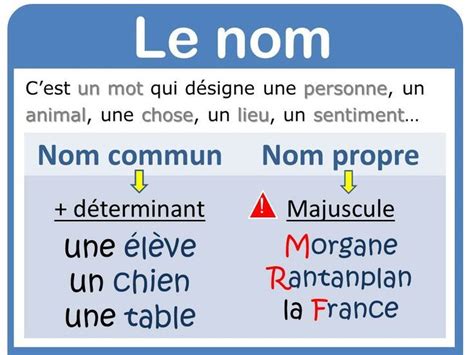 affichage grammaire le nom Apprentissage de la langue française Grammaire Grammaire ce