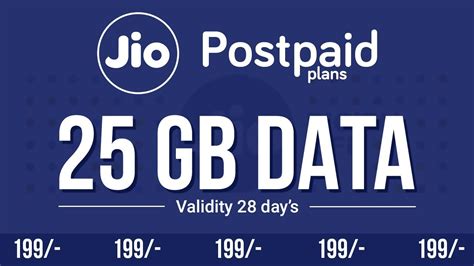 Jio New Postpaid Plan GB Data RS Per Month Validity Days YouTube