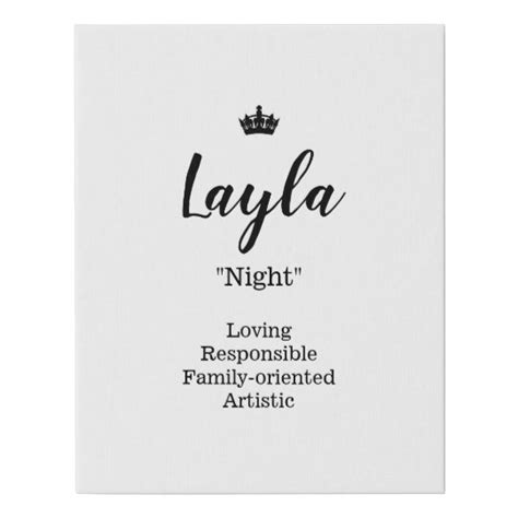 Name Meaning Canvas Picture Layla