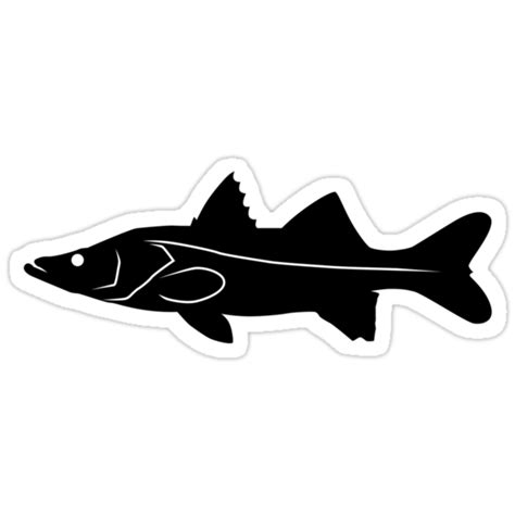 Snook Fish Silhouette Black Stickers By Sandpiperdesign Redbubble