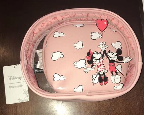 Disney Loungefly Mickey And Minnie Valentines Day 2 Piece Cosmetic Bag