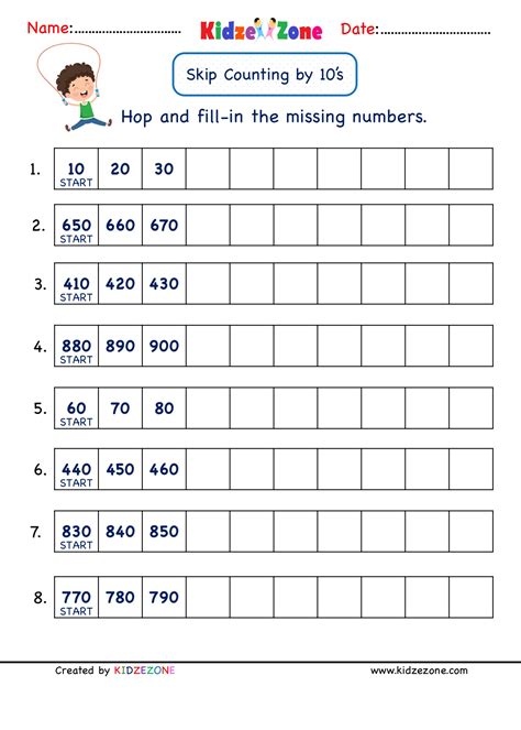 Skip Count By 5 Worksheets