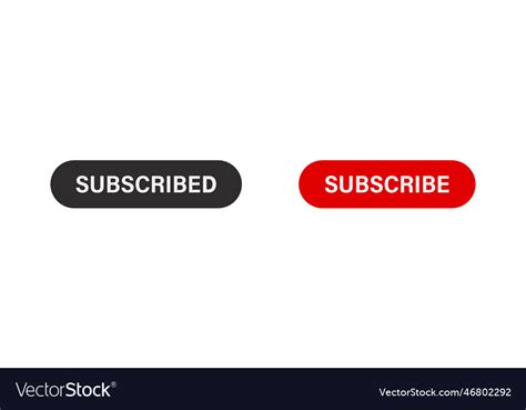 Subscribe And Subscribed Red Button Icon Social Vector Image