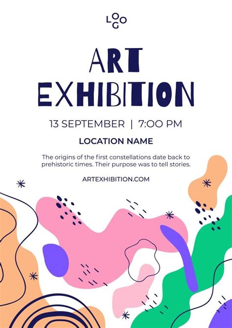 An Art Exhibition Flyer With Abstract Shapes