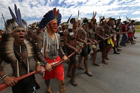 Brazil's indigenous protest to defend their rights, lands - Tampa, FL